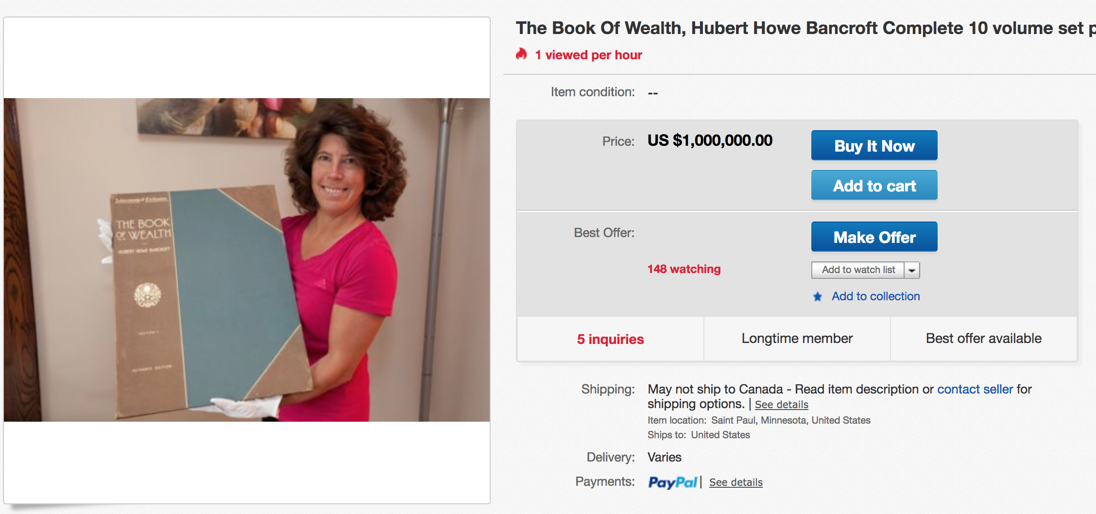 the book of wealth ebay auction